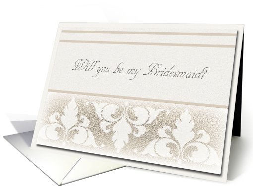 Bridesmaid Request, Elegant Sepia Design card (759518)