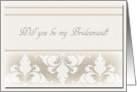 Bridesmaid Request, Elegant Sepia Design card