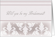 Bridesmaid Request, Elegant Rose Design card