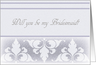 Bridesmaid Request, Elegant Lavender Design card