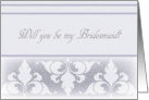 Bridesmaid Request, Elegant Lavender Design card