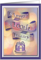 100th Birthday Ribbon and Cake card