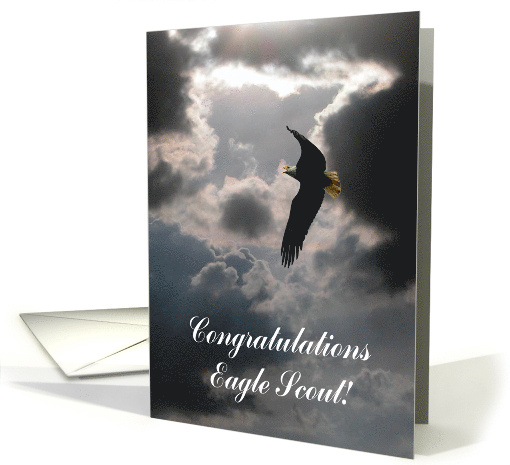 Congratulations Eagle Scout, Eagle into Clouds card (762235)