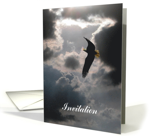 Eagle Scout Invitation, Award Ceremony, Eagle with Clouds card