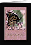 Happy Birthday in Danish, Beautiful Monarch Butterfly card