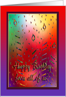 Colorful Candles, Happy Birthday from all of us card