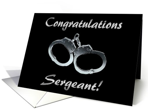 Congratulations Police Officer Promotion to Sergeant, Handcuffs card