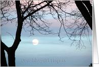 Pastel Sky, Pen-blwydd Hapus, Happy Birthday in Welsh card