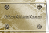 Girl Scout Gold Award Ceremony Invitation, Gold card