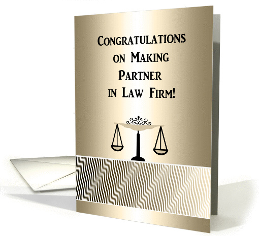 Congratulations Making Partner in Law Firm, Scales on Gold... (779597)
