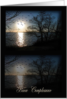 Across the lake, Buon Compleanno, Happy Birthday in Italian card