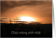 Chc mừng sinh nhật, Happy Birthday in Vietnamese, Golden Sunset card