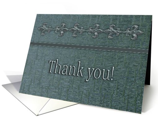 Thank You, Employee Appreciation, Green Fleur de Lis Design card