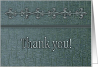 Thank You, Employee Appreciation, Green Fleur de Lis Design card