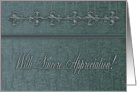 Customer Appreciation, Green Fleur de Lis Design card