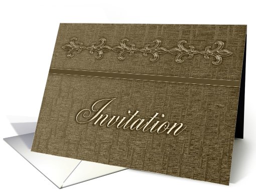 Invitation, Gold Fleur de Lis Design card (788424)