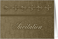 Invitation, Gold Fleur de Lis Design card