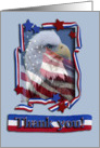Thank you, Military Service, Patriotic Eagle of Red, White, and Blue card