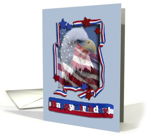 Birthday on Veterans Day, Patriotic Eagle of Red, White, and Blue card