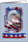 Birthday on Veterans Day, Patriotic Eagle of Red, White, and Blue card