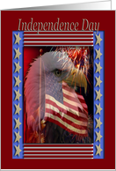 Independence Day, Eagle with Gold Stars card