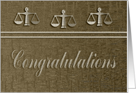 Congratulations, Law School Graduation, Scales, Gold card