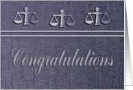 Congratulations, Law School Graduation, Scales, Purple card
