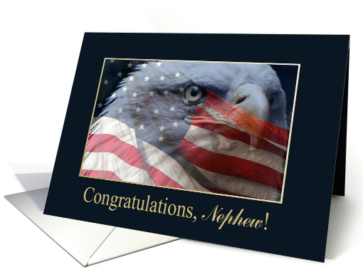 Congratulations, Nephew, Eagle with Flag in the Clouds card (796588)