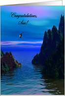 Congratulations Son Flight of the Eagle over Beautiful Landscape card