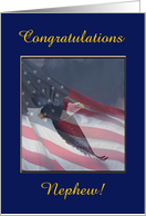 Congratulations Eagle Scout, Nephew, Flying Eagle, Custom Text card