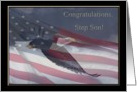 Congratulations Eagle Scout, Step Son, Flying Eagle card