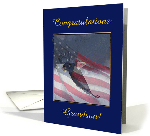 Congratulations Eagle Scout, Grandson, Flying Eagle, Custom Text card