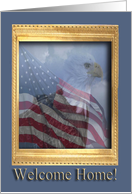 Welcome Home From Military Service, Profile of the Eagle with Flag card