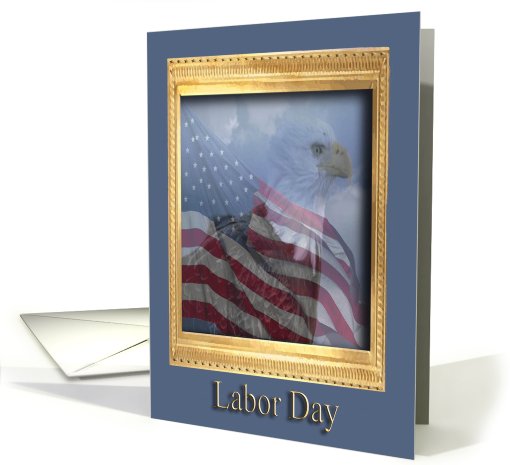Labor Day, Profile of the Eagle with Flag card (801229)