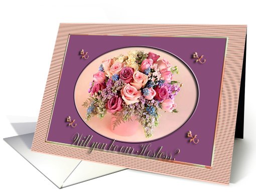 Hostess Request, Vase of Roses, Pink card (802358)