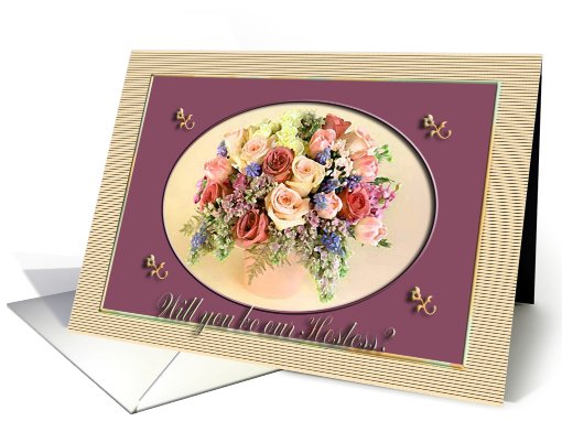 Hostess Request, Vase of Roses, Yellow card (802360)