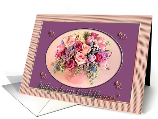 Cord Sponsor Request, Vase of Roses, Pink card (802715)