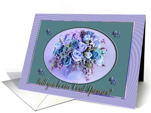 Cord Sponsor Request, Vase of Roses, Purple and Green card (802716)