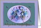 Principal Sponsor Request, Vase of Roses, Purple and Green card