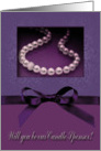 Candle Sponsor Request, Pearl-look on Plum Purple with Bow-like card