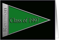 Class of 1997 Reunion Invitation, Green Banner card