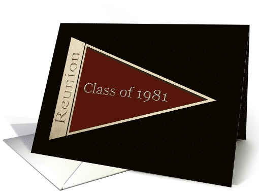 Class of 1981 Reunion Invitation, Maroon and Gold Banner card (811194)