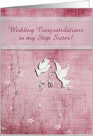 Wedding Congratulations to Step Sister, Custom Text card