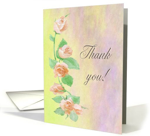 Thank you Mother from Bride, Peach Painted Roses card (815077)