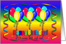 Happy Birthday From all of Us, Balloon and Streamer card