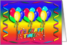 It’s Party Time Invitation, Balloon and Streamer card