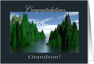 Congratulations Grandson, Eagle Scout, Bald Eagle Flying card