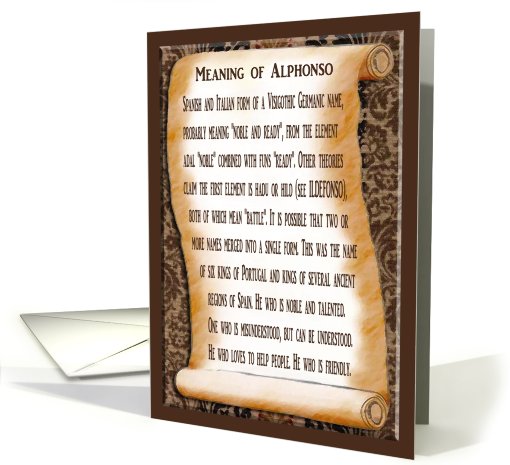 Meaning of Alphonso, Happy Birthday card (819498)
