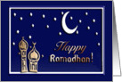 Ramadan, Temples with Blue Sky, Stars, and Moon card