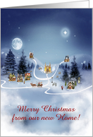 Merry Christmas from our new Home, Winter Village, Custom Text card